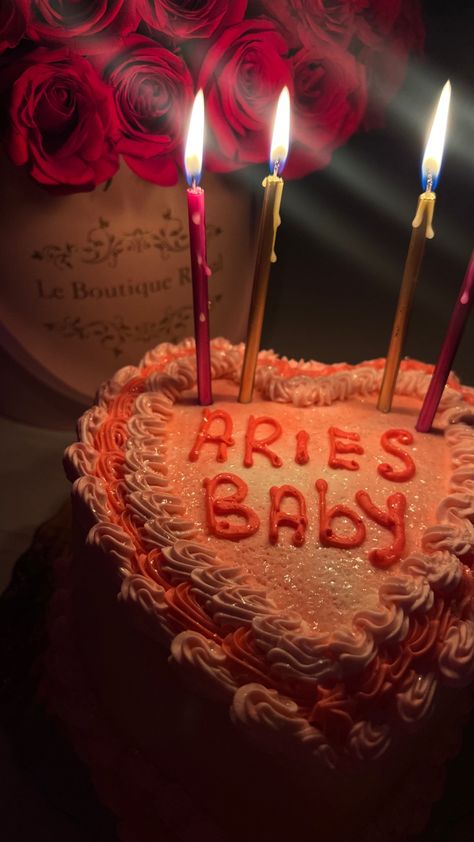 April Aries Aesthetic, Aries Pink Aesthetic, Aries Vision Board, Aries Birthday Aesthetic, Aries Baby Cake Aesthetic, April Birthday Aesthetic, Aries Birthday Outfit, Aries Bday Cake, Aries Cake Aesthetic