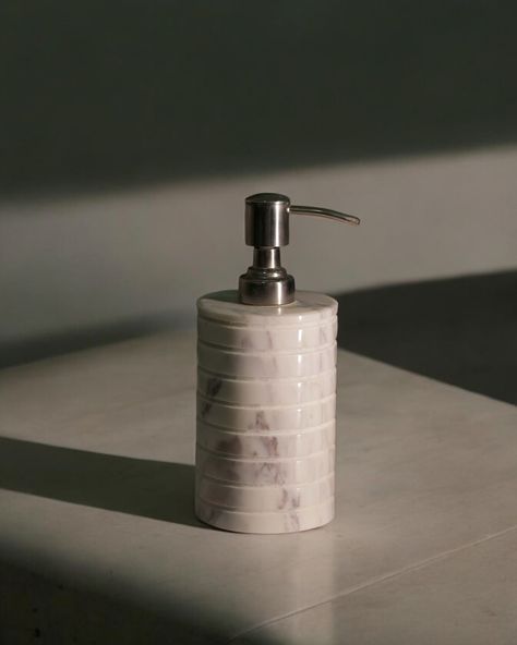 Elevate your bathroom aesthetic with our fluted Banswara Marble Soap Dispenser. Dimensions - 7” Weight - 0.95 Kgs #marbledispenser #soapdispenser #marblehandicrafts #bathroomessentials #homedecor #StoneSymmetry #banswaramarble Shop now: www.stonesymmetry.com (Marble Soap Dispenser, Bathroom essentials, Banswara Marble, Stone Symmetry, Marble handicrafts) Soap Dispenser Bathroom, Marble Soap, Bathroom Aesthetic, Marble Stone, Bathroom Essentials, Soap Dispenser, Marble, Shop Now, Soap