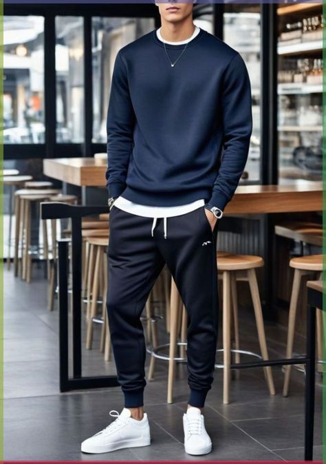 Men's Comfy Outfits, Men Weekend Outfit, Mens Fashion Sporty Casual, Mens Weekend Outfits, Sweats Outfit Men, Mens Athleisure Outfits, Outfit Mann, Athleisure Outfits Men, Men Athletic Wear