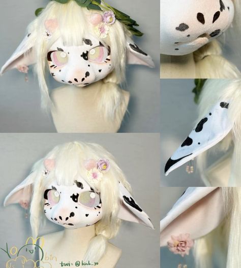 Cow Fursuit, Cow Fursona, Kig Fursuit, Unique Fursuits, Fursuit Ideas, Kemono Fursuit, Fur Suits, Cat Cosplay, Fantasy Art Dolls