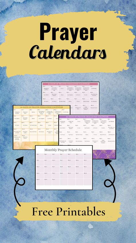 Not sure what to pray each day? Use these printable prayer calendars to plan out who and what to pray for each day of the month. Free Prayer Printables, Prayer Binder Ideas, Diy Prayer Journal, Prayer Calendar, Prayer Journal Template, Prayer For Son, Prayer Journal Printable, Bible Study Worksheet, Bible Journal Notebooks