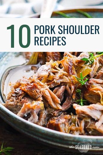 Pork shoulder is an affordable cut of meat that can be used in a variety of ways. From the Crock Pot to the oven, in bbq, nachos, and pasta sauces, this convenient collection includes more than 10 of the best pork shoulder recipes! Pork Shoulder Oven, Pork Shoulder Recipes Oven, Pork Shoulder Marinade, Pork Shoulder Roast Crock Pot, Pork Shoulder Picnic Roast, Crockpot Pork Shoulder, Bbq Pork Shoulder, Pork Shoulder Picnic, Slow Cooker Pork Shoulder