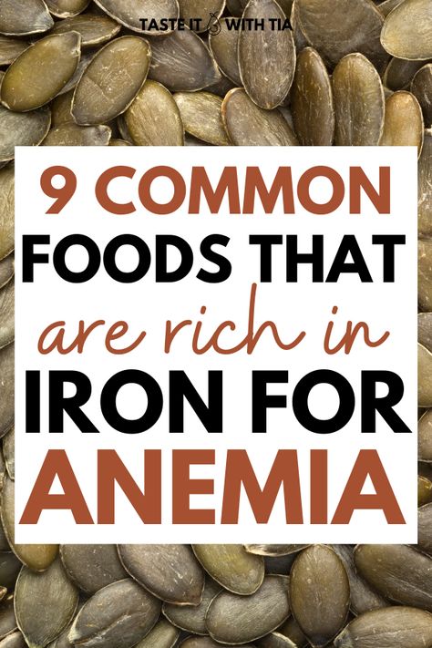 Want to know foods high in iron for anemia, for pregnancy or for your period? If you are a vegan or vegetarian, these options are for you as well, though meat options are also included in this list. These foods improve your health by increasing your iron levels. #iron #ironrich #ironfoods #anemia Good Sources Of Iron Food, Source Of Iron Food, Foods To Boost Iron Levels, Iron Deficiency Foods, Food Good For Anemic, Improve Iron Levels, Food That Has Iron, Foods To Help With Iron Deficiency, Food Good For Iron Deficiency