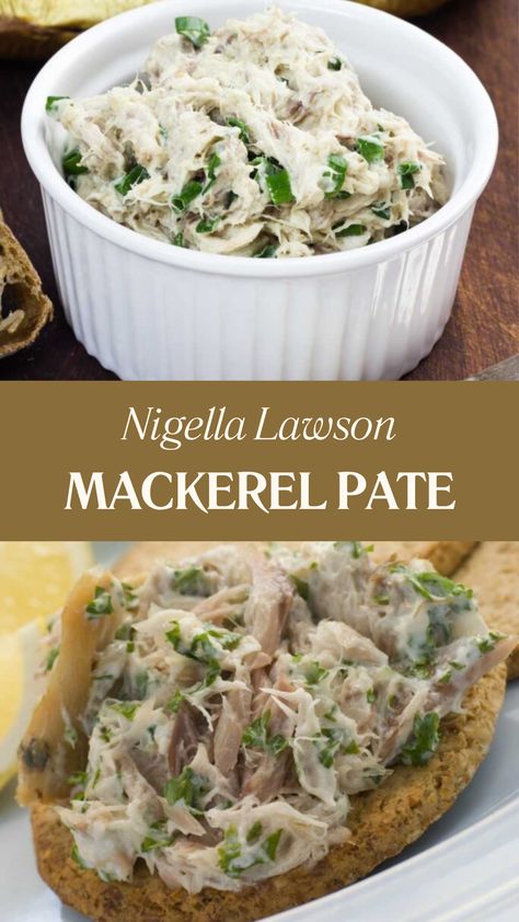 Nigella Mackerel Pate Easy Pate Recipe, Mackerel Pate Recipes, Spanish Mackerel Fish Recipes, Smoked Mackerel Recipe, Mackerel Sandwich, Whole Mackerel Recipe, Canned Mackerel Recipe, Mackerel Fish Recipes, Canned Mackerel Recipes