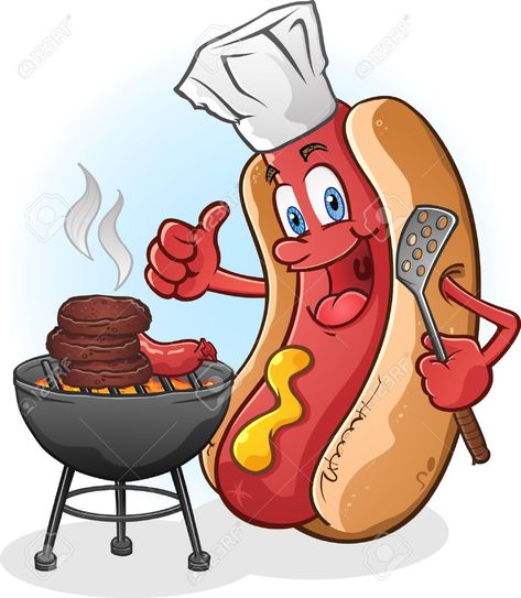 Hot Dog Cartoon Character Grilling Burgers Outside Illustration , #Ad, #Cartoon, #Dog, #Hot, #Character, #Illustration Hot Dog Cartoon, Grilling Burgers, Grilling Hot Dogs, Food Cartoon, Grilled Burgers, Dog Cartoon, Cartoon Dog, The Grill, Cartoon Character