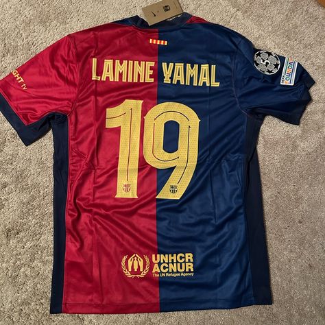 Lamine Yamal Fc Barcelona #19 Home Laliga Jersey Brand New Size Xl Questions? Leave A Comment Below! Get High-Quality Soccer Jerseys That Last! Our Jerseys Are Built To Withstand Tough Games And Workouts, And Come With Easy-Care Instructions For Long-Term Use. Choose Us For Unbeatable Quality And Durability. To Keep Your Soccer Jersey In Top Condition, Follow These Tips: Wash In Cold Water, Avoid Fabric Softeners, And Hang Dry. Store In A Cool, Dry Place, And Avoid Exposing It To Direct Sunlight Barca Jersey, Jersey Barcelona, Soccer Clothes, Barcelona Jersey, Barcelona Shirt, Barcelona Jerseys, Barcelona Soccer, Soccer Outfits, All Team