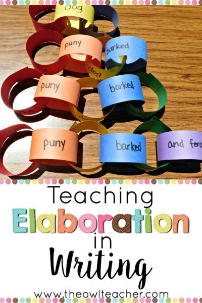 Teaching elaboration in writing seems nearly impossible sometimes, as kids often take that to mean that you want them to describe every little detail. However, this engaging paper link activity helps kids understand what true elaboration means. Read all a Sentence Formation, Owl Teacher, Primary Writing, Expository Writing, Writers Workshop, Elementary Writing, Writing Instruction, Upper Elementary Resources, Upper Elementary Classroom