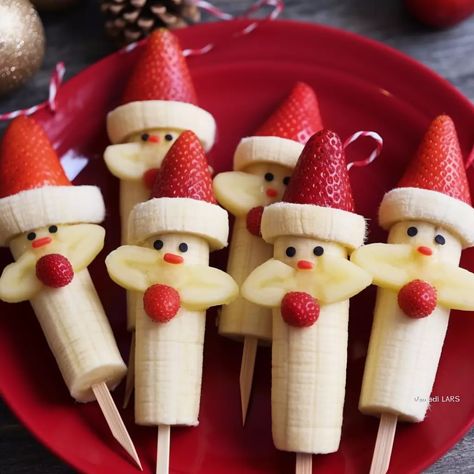 Banana Santa Skewers Banana Santa Skewers, Santa Skewers, Swiss Chocolate Cake Recipe, Banana Santa, Swiss Chocolate Cake, Cake Flour Substitute, Creaming Method, Flour Substitute, Christmas Recipes Easy