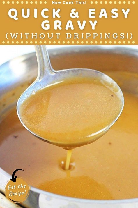 Quick Gravy Recipe, Gravy Recipe Without Drippings, Quick Gravy, Gravy Without Drippings, Homemade Chicken Gravy, Beef Gravy Recipe, Turkey Gravy Easy, Homemade Gravy Recipe, Easy Gravy Recipe