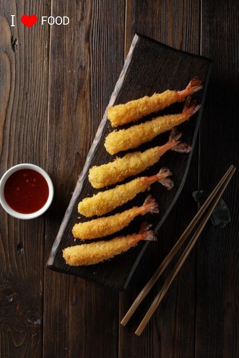 Japanese Fried Shrimp, Foto Sushi, Tempura Recipes, Ebi Fry, Ebi Tempura, Japanese Food Photography, Fried Prawns, Japanese Meals, Imagination Illustration