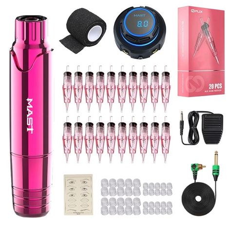 Mast P10 Tattoo Pen Kit With 2 Mode OLED Power Supplies RL WJX Cartridge Needles Permanent Makeup Machine Dragonhawk Tattoo Set - AliExpress Permanent Makeup Machine, Tattoo Power Supply, Needle Kit, Tattoo Pen, Tattoo Kits, Pen Kits, Makeup Tattoos, Small Tattoo Designs, Tattoo Set