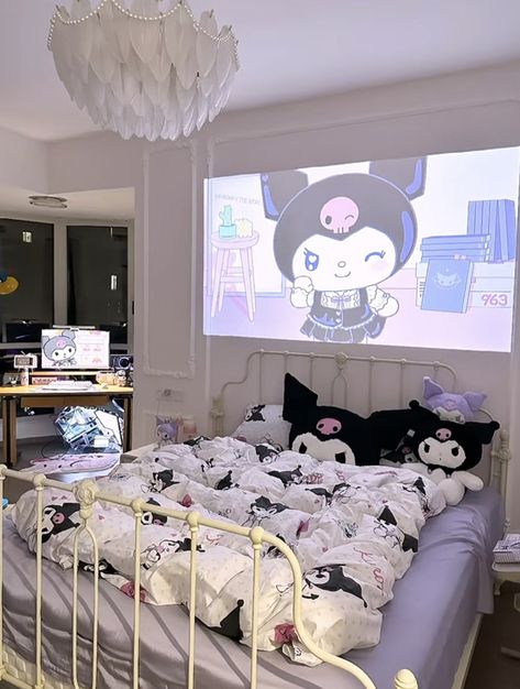 kimi on Twitter: "kuromi room https://t.co/L66OWS4uKV" / Twitter Kuromi Room Decor, Kuromi Room, Sanrio Merchandise, Sanrio Room, Fall Baddie, Royal Room, Hello Kitty Bedroom, Posters On Wall Bedroom, Room Decor Dark