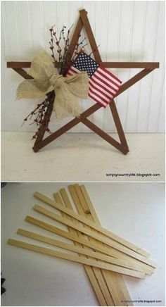 Patriotic Diy, Americana Crafts, Fourth Of July Decorations, 4th July Crafts, Fourth Of July Decor, Wood Stars, July Decor, Patriotic Crafts, Americana Decor