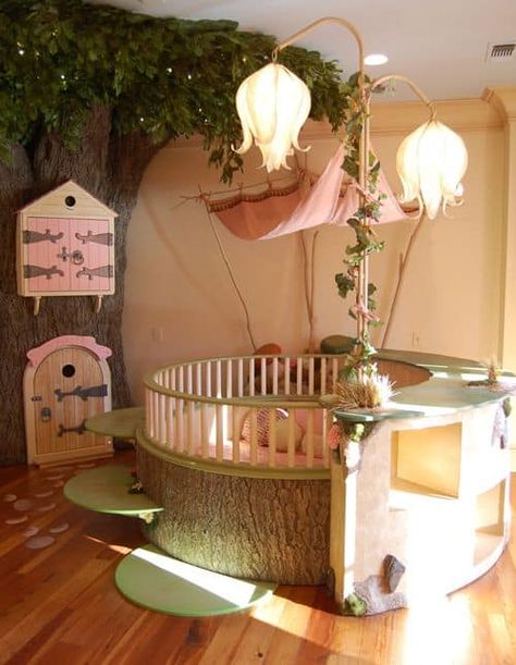 Enchanted Forest Nursery, Fairy Bedroom, Fairy Nursery, Fairy Room, Baby Room Themes, Baby Nursery Themes, Trendy Baby Nursery, Nursery Room Design, Girl Nursery Room