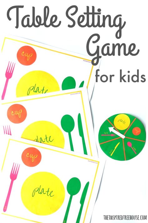 Table Setting Thanksgiving Activity for Kids - The Inspired Treehouse Manners Preschool, Thanksgiving Activity For Kids, Manners Activities, Etiquette Classes, Kids Table Set, Manners For Kids, Today Is Monday, Table Etiquette, Activity Day Girls