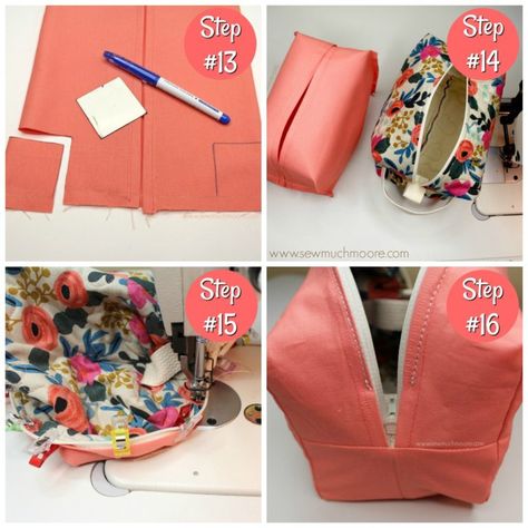 Makeup and Shaving Bag Tutorial with video instructions 4 Sewing Makeup Bag, Toiletry Bag Pattern, Tutorial Sewing, Boxy Bags, Diy Sewing Gifts, Diy Bags Patterns, Sewing Bee, Sewing Business, Diy Bags Purses