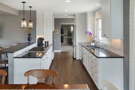 Opening Up A Galley Kitchen, Rental Remodel, Open Galley Kitchen, Galley Kitchen Remodel Ideas, Galley Kitchen Layout, Small Galley Kitchen, Corridor Kitchen, Galley Kitchen Design, Interior Dapur