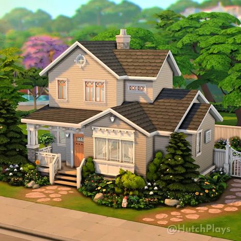 Small Cosy Home 🏡 Gallery ID: HutchPlays Built with Growing Together and Base Game Only. Proper been loving building lately, I mean I… | Instagram Craftmans House, House With Front Porch, Ts4 Builds, Sims Decor, House Bugs, Lotes The Sims 4, Game House, Sims Houses, Growing Together