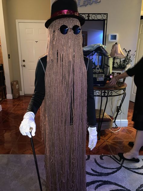 Cousin Itt Diy Costume, Diy Adams Family Costume, Diy Cousin It Costume, Cousin It Costume, Cousin It Diy, Addams Family Cousin It, Gomez Addams Costume, Addams Family Costume, Adams Family Costume