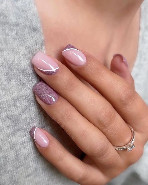 Manikur Kuku, Subtle Nails, Fancy Nails Designs, Simple Gel Nails, Work Nails, Sparkle Nails, Nagel Inspo, Short Acrylic Nails Designs, Classy Nails