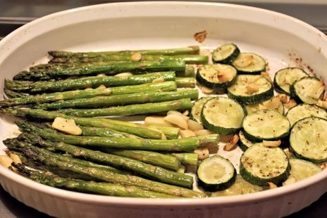 I love spring time. Spring brings us fresh asparagus, one of my favorite vegetables. I love it any way it is cooked. This time I added some garlic and zuchinni, and feasted on a meal most delicious. This dish is so easy to make. Just wash and trim the asparagus, slice the zuchinni, peel and … Zucchini And Asparagus, Recipe Using Zucchini, Steamed Zucchini, Zucchini In The Oven, Bake Gluten Free, Easy Asparagus, Asparagus Garlic, Zucchini Recipes Baked, Zucchini Recipes Healthy