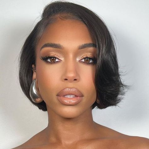 AnnaHart on Instagram: "Makeup on @loriharvey 🤍 #annahartmakeup Hair @hair4kicks" Simple Make Up For Graduate, Cocktail Wedding Makeup, June Wedding Makeup, Black Bridal Makeup Light Skin, Wedding Guest Make-up, Wedding Makeup For Bride Brown Eyes, Makeup Guest Wedding, Natural Black Makeup Looks, Bridal Make Up Black Woman