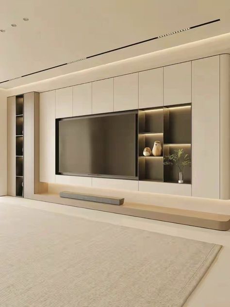 Warm Home Aesthetic, Ruang Tv, Modern Tv Room, Tv Unit Furniture Design, Feature Wall Living Room, Modern Tv Units, Interior Design Your Home, تصميم للمنزل العصري, Minimalist Apartment