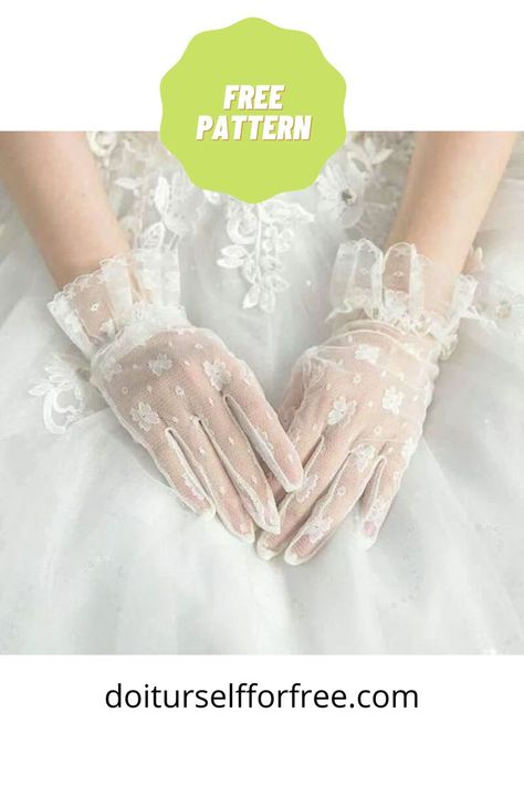 Glove Pattern Sewing, Gloves Pattern Sewing, Diy Gloves, Wedding Dress Gloves, Opera Stage, Sheer Gloves, Tulle Gloves, Easter Costume, Free Pdf Sewing Patterns