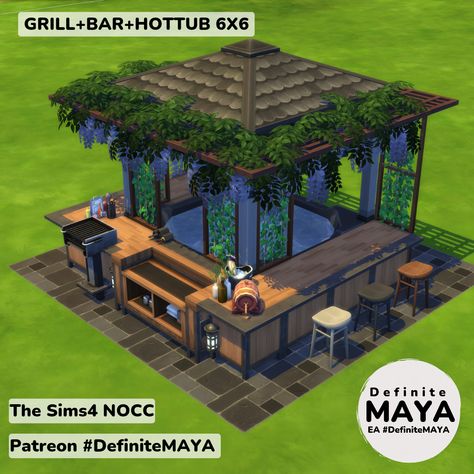 NOCC/ Mod-Free/Need Packs **Functional in gameplay. ***Download from EA gallery #DefiniteMAYA *** Support me on Patreon *** Sims 4 Outside Ideas, Sims Patio Ideas, Sims Yard Ideas, Sims 4 Front Porch Ideas, Backyard Sims 4, The Sims 4 Backyard Ideas, Sims 4 Cc Landscaping, Sims 4 Patio Ideas, Sims Backyard Ideas