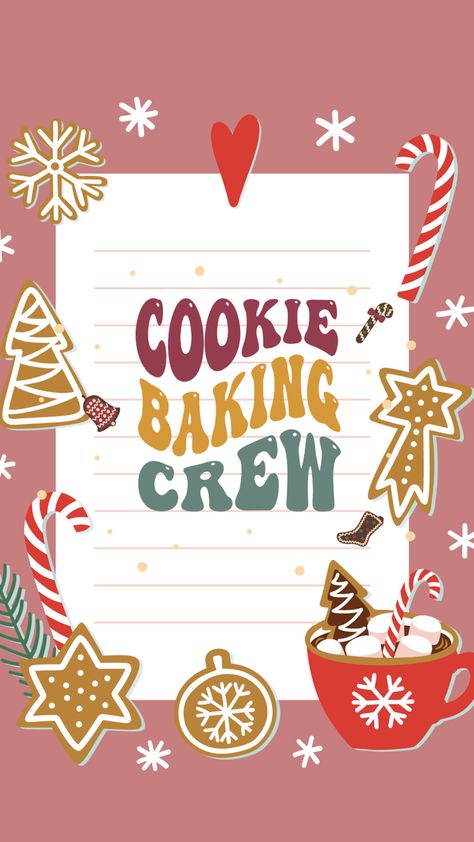 Christmas Cookie Wallpaper, Cookie Wallpaper, Disco Wallpaper, Cookie Baking Crew, Cute Christmas Cookies, Cookies Baking, Christmas Wallpapers, Christmas Cookie, Baby Winter