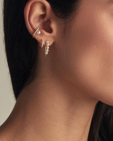 Elevate your Ear statement🔥 Check out MIZUKI’s latest earrings, baby diamond + pearl hoops and diamond + pearl ear cuffs in various… | Instagram Pearl Piercing, Ron Herman, Liberty London, Ear Cuffs, Neiman Marcus, Ear Cuff, Photo And Video, Instagram Photo, Quick Saves