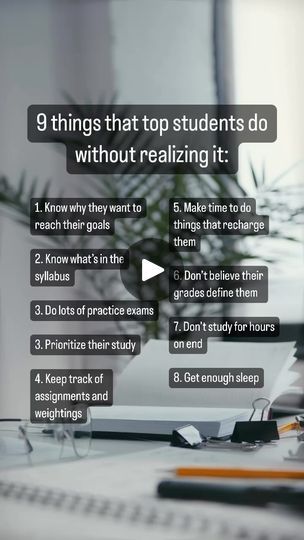 58 reactions | Read caption 👇 

Students that have time for hobbies (and a life outside of studying) often get better grades than the students that spend all their time studying 🤯 

That’s why you look at some students and wonder how they get good grades, have multiple hobbies and still have time to spend with friends🥳 

They study smarter and don’t blindly spend all their time studying 🚀

If you’re looking for tips on how to become that student, be sure to follow me! Everyone says I give the secrets away for free and it’s true📚

#studytips #university #universitylife #universitytips #collegelife #collegetips #highschoollife #highschooltips | Study Tips for Intentional Students | highschoolhints · Original audio Get Better Grades, Get Good Grades, University Tips, Better Grades, Read Caption, High School Hacks, Study Smarter, High School Life, Shared Reading