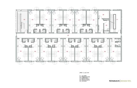 Gallery of Student Residence Paul Lafleur / Bisson | Associés Architects - 15 Rehabilitation Center Architecture, Dorm Planning, Plan Studio, Student Hostel, Student Hotels, Student Residence, Hotel Floor Plan, Hostels Design, Hostel Room