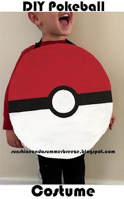 Pokeball Costume, Pokemon Costumes Kids, Diy Pokeball, Pokemon Costumes Diy, Pokemon Family, Diy Costumes For Boys, Pokemon Halloween Costume, Diy Costumes Kids Boys, Boys Diy