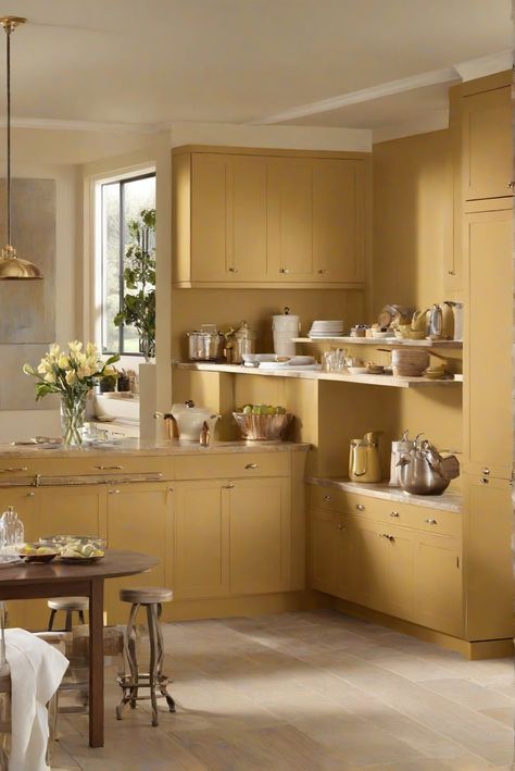 kitchen wall paint, wall paint guide, interior design, kitchen designs Color Kitchen Walls, Yellow Kitchen Paint, Kitchen Wall Paint, Yellow Cupboards, Kitchen Color Yellow, Paint Guide, Paint For Kitchen Walls, Yellow Paint Colors, Yellow Cabinets