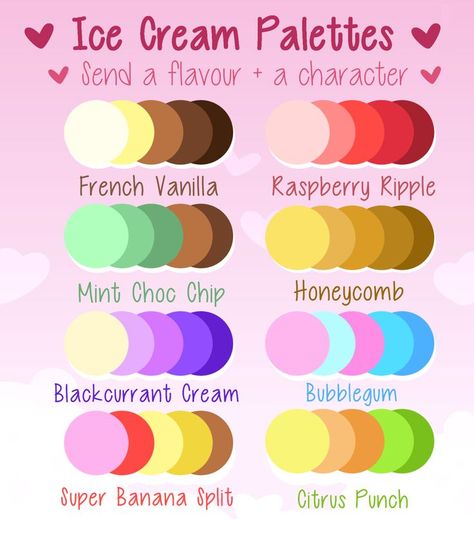 Pretty Color Combos, Drawing Color Palette, Ice Cream Palette, Good Color Combos, Cream Palette, Hiasan Bilik Tidur, Arte Doodle, Pola Manik, 귀여운 음식 그림