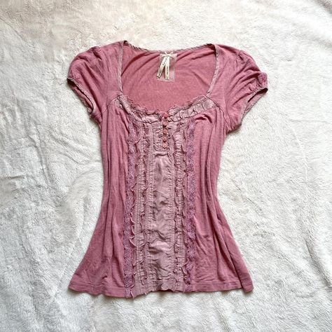 Vintage pink Henley top
size 8
message me any... - Depop Dream Aesthetic, Pretty Stuff, Henley Top, Virtual Closet, Vintage Summer, Message Me, Summer Tops, Vintage Pink, Outfit Inspo