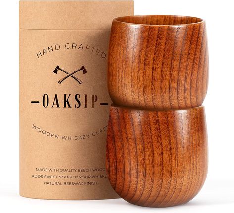 Oaksip The Original Wooden Bourbon drinking glass.