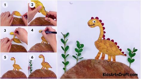 Diy Dinosaur, Leaf Craft, Leaf Crafts, Autumn Crafts, Toddler Learning Activities, Craft Tutorial, Easy Craft, Toddler Learning, Fall Thanksgiving