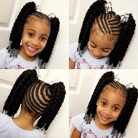 Braids for Kids - 100 Back to School Braided Hairstyles for Kids Braids For Black Hair Kids, Back To School Braided Hairstyles, School Braided Hairstyles, Cornrows Hair, Braids Styling, Tan Skin Blonde Hair, Black Kids Braids Hairstyles, Lil Girl Hairstyles, Kids Braids