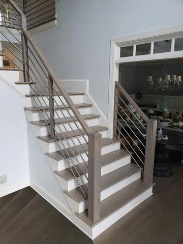 Midwest Stair Parts - Stair Iron Balusters, Metal Railing, Wrought Iron Designs, Stair Parts Indoor Stair Railing, Stairs Design Ideas, Stair Railing Makeover, Diy Stair Railing, Indoor Railing, Interior Stair Railing, Modern Stair Railing, Rustic Stairs, Staircase Railing Design