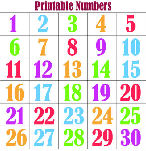 Best Printable Number - printablee.com Number Flash Cards 1-30 Free Printable, Numbers 1-50 Printable, Colorful Numbers Free Printable, 1-30 Number Chart, 123 Numbers, 1 To 50 Numbers Chart, 1-50 Number Chart, Printable Numbers Free Templates 1-100, Numbers 1-30 Free Printable