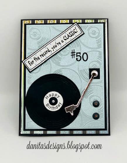 Card LP Vinyl record player, MFT Turntable Die-namics #mftstamps Diy 50th Birthday Card, Card For 50th Birthday, Music Cards, Musical Cards, Classic Birthday, Cards For Men, 50th Birthday Cards, Masculine Birthday Cards, For The Record