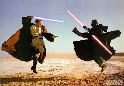 Obi Wan vs. Darth Maul, Ep 1 cut scene Galaxia Wallpaper, Dark Vader, Star Wars Character, Phantom Menace, Dark Vador, Cuadros Star Wars, Annie Leibovitz, Star Wars Film, The Phantom Menace