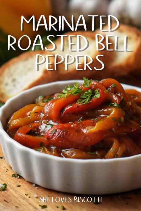 Best Italian Appetizers, Sweet Pepper Recipes, Roasted Bell Peppers, Red Pepper Recipes, Pepper Sandwich, Roasted Red Pepper Pasta, Italian Roast, Creamy Garlic Sauce, Bell Pepper Recipes