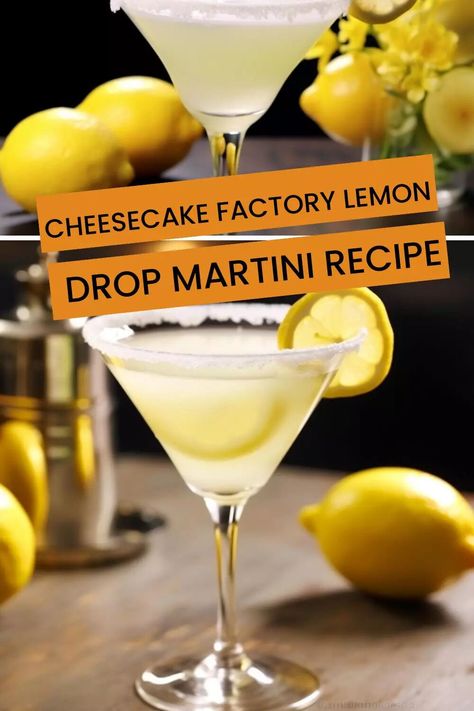 Cheesecake Factory Lemon Drop Martini Recipe – Hungarian Chef Cheescake Factory, Lemon Drop Drink, Lemon Drop Martini Recipe, Lemon Drop Recipe, Lemon Drop Cocktail, Lemon Drop Martini, Martini Recipe, Drinks Alcohol, Martini Recipes