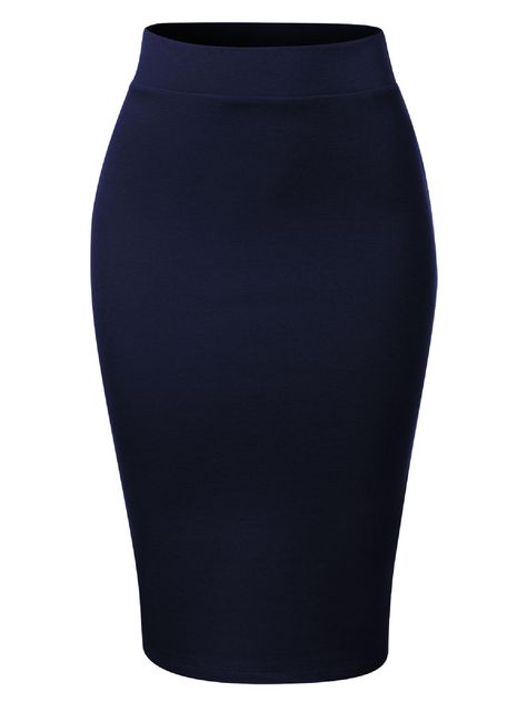 MixMatchy Women's Waist Band Midi Stretchy Ponte Basic Knee Pencil Skirt Navy Blue M #Ad #Band, #spon, #Midi, #Stretchy Sequin Skirt Long, Skirt School, Long Tiered Skirt, Accessories Goth, Lightweight Skirt, Bodycon Pencil Skirt, Midi Wrap Skirt, Tube Skirt, Leopard Skirt