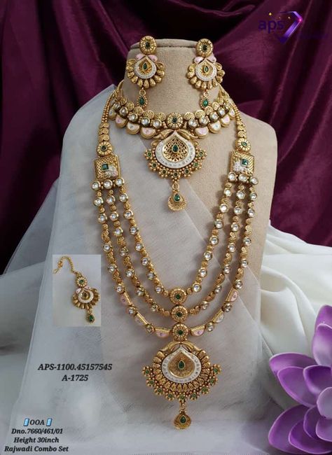 Rajwadi Jewellery, Long Mangalsutra, Simple Bridal Jewelry, Rajputi Jewellery, Bridal Jewelry Sets Brides, Delicate Gold Jewelry, Bridal Necklace Designs, Bridal Jewelery, Choker Necklace Designs