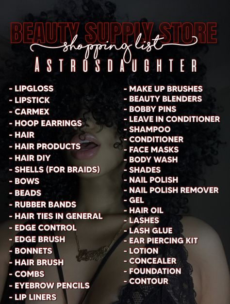 Beauty Supply Store Shopping List, Beauty Supply List, Beauty Supply Store Ideas, Beauty Supply Store List, Baddie Essentials List, Baddie Things To Buy, Baddie Must Haves, Baddie Necessities, Baddie Wishlist