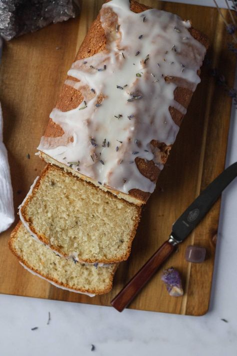 Lavender Pound Cake Recipe, Ostara 2023, Herbal Kitchen, Creaming Method, Lavender Cake, British Desserts, Tea Bread, Loaf Cakes, Lavender Syrup